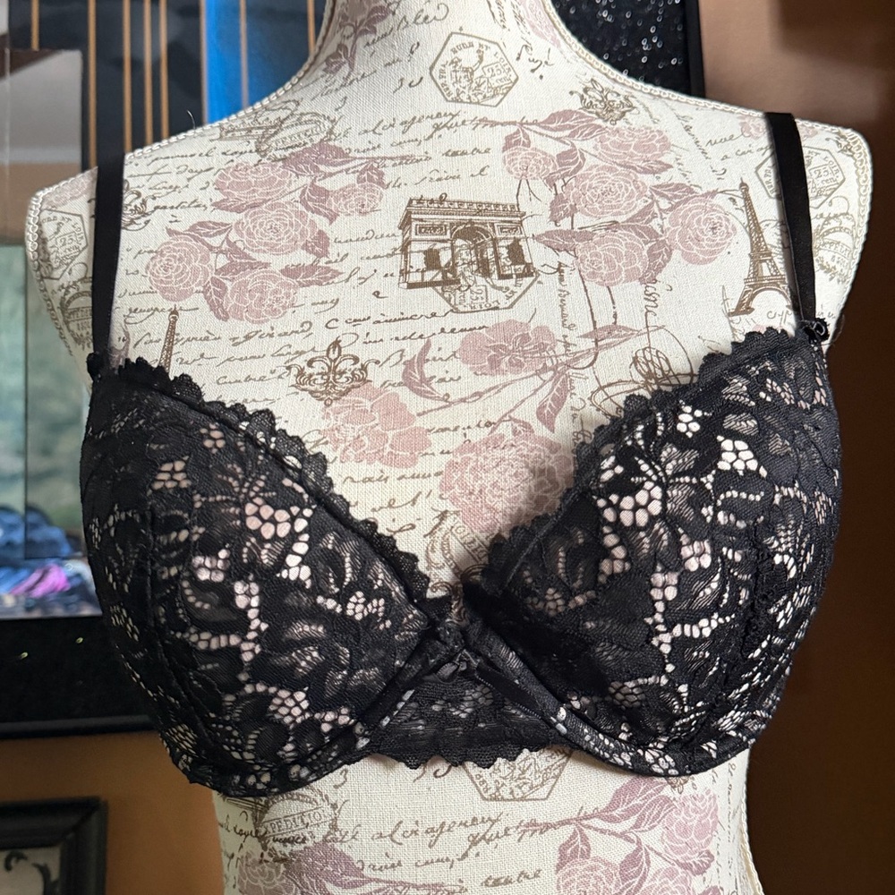 ANN SUMMERS BLACK & NUDE TIMELESS AFFAIR BRA 36C